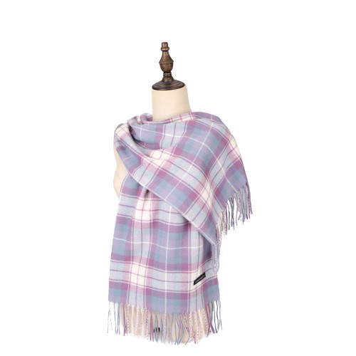 SF1617-PURPLE Striped Warm Cashmere Scarf