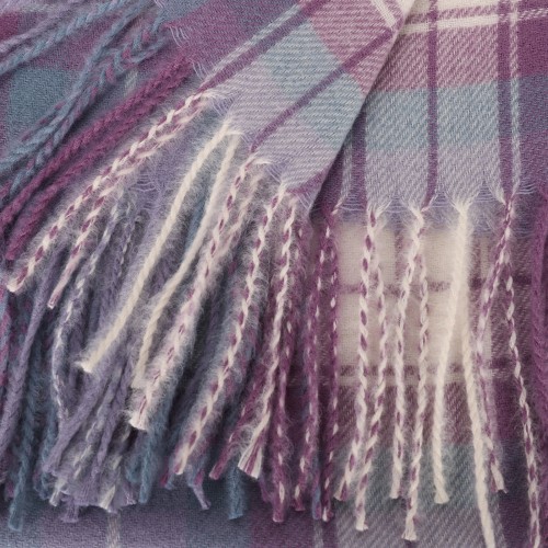 SF1617-PURPLE Striped Warm Cashmere Scarf