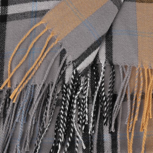 SF1620-BLUE Striped Warm Cashmere Scarf