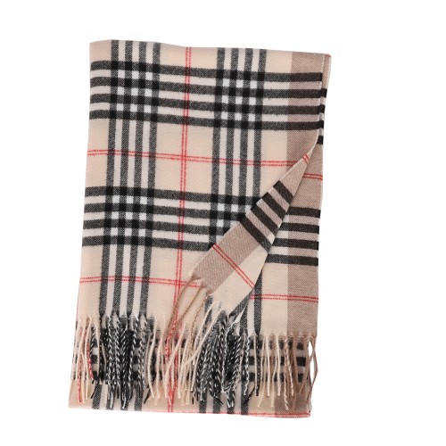 SF1620-PINK Striped Warm Cashmere Scarf