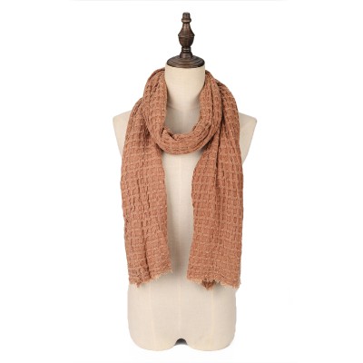 SF1621-BROWN Knitted Style Scarf