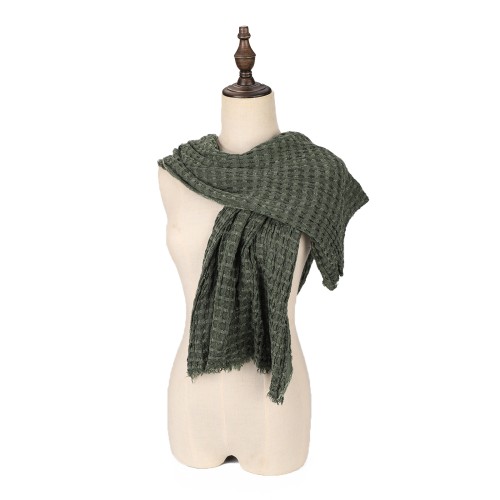 SF1621-GREEN Knitted Style Scarf