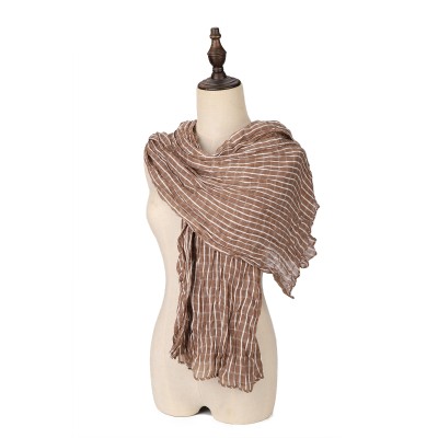 SF1623-KAHKI Slim Line Silklike Scarf