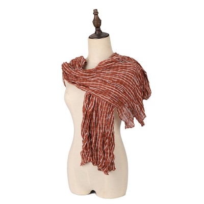 SF1623-ORANGE Slim Line Silklike Scarf