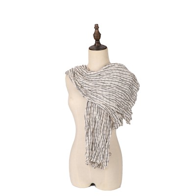 SF1623-WHITE Slim Line Silklike Scarf