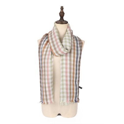 SF1625-GREEN Chequered Printed Scarf