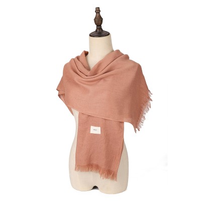 SF1626-PINK Solid Color Simple Style Scarf