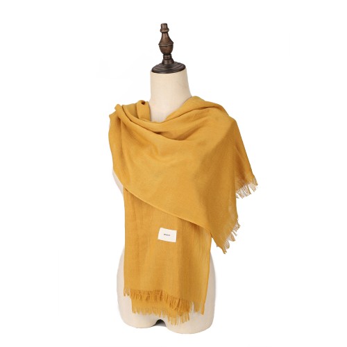 SF1626-YELLOW Solid Color Simple Style Scarf