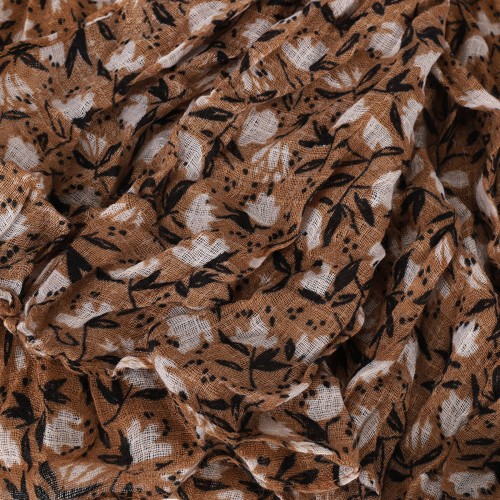 SF1630-KHAKI Dense Floral Pattern Scarf