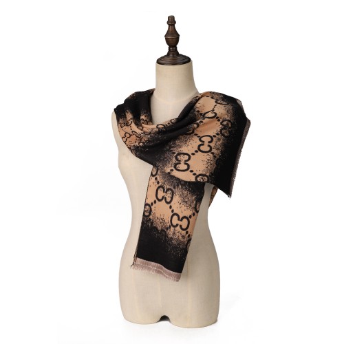 SF1702-BLACK-Women Fashion Winter Scarf
