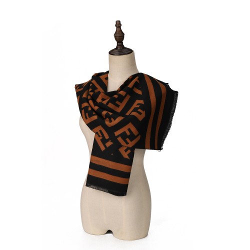 SF1703 BROWN-Women Fashion Winter Scarf