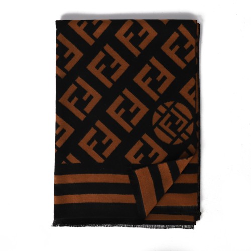 SF1703 BROWN-Women Fashion Winter Scarf