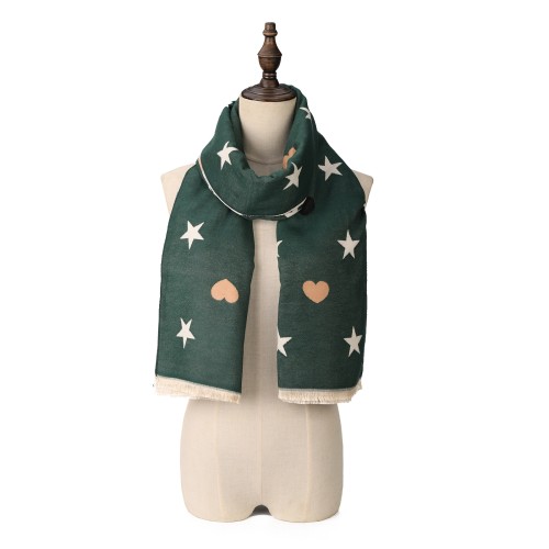 SF1707 GREEN- Women's Fashion Winter Scarf