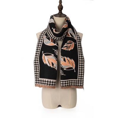 SF1720 BLACK- Women's Fashion Winter Scarf