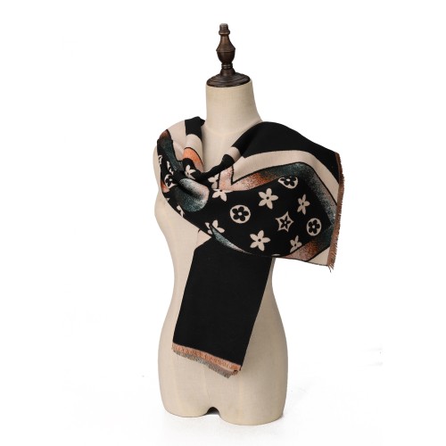 SF1722 BLACK- Women's Fashion Winter Scarf