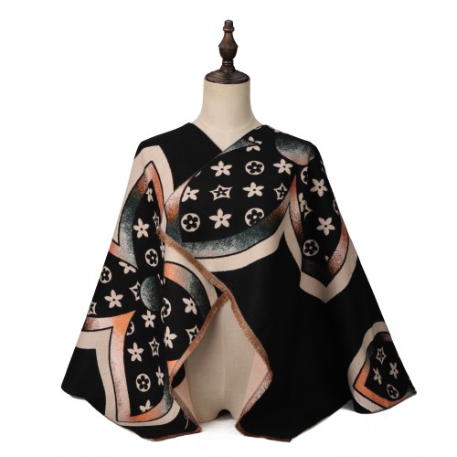 SF1722 BLACK- Women's Fashion Winter Scarf