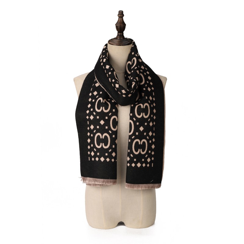 SF1731 BLACK- Women's Fashion Winter Scarf