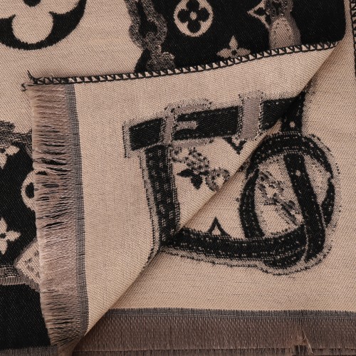SF1732 BLACK - Women's Fashion Winter Scarf