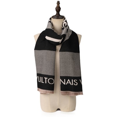 SF1736 BLACK- Women's Fashion Winter Scarf