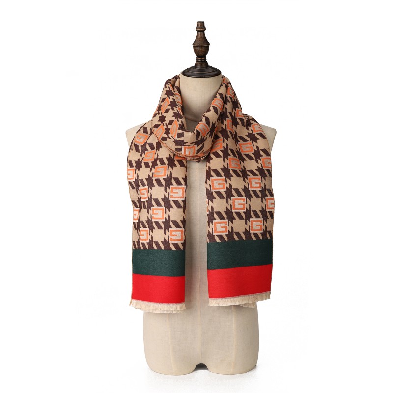 SF1737 BROWN-Women Fashion Winter Scarf