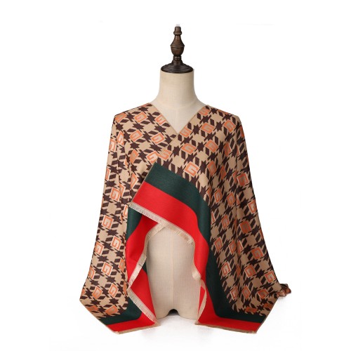 SF1737 BROWN-Women Fashion Winter Scarf