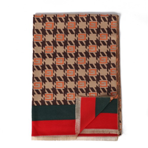 SF1737 BROWN-Women Fashion Winter Scarf