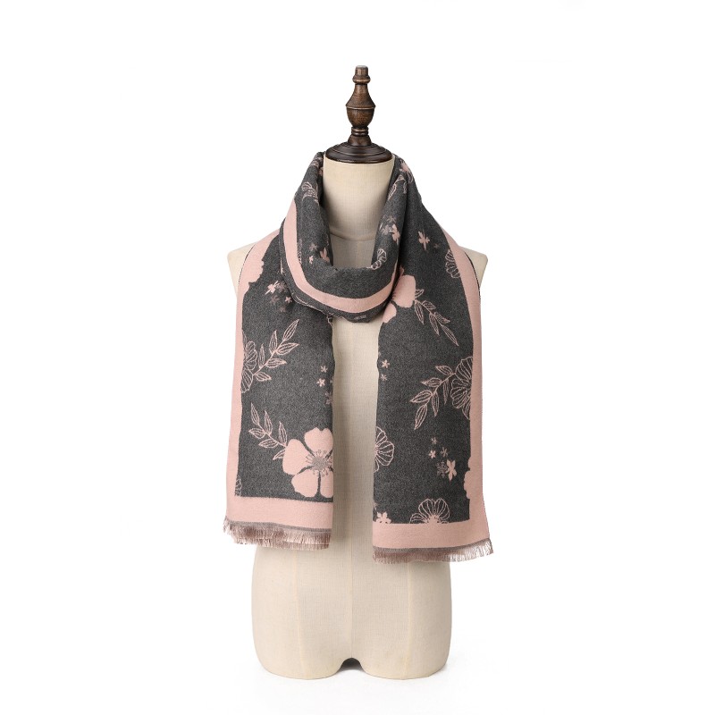 SF1744 GREY-Women Fashion Winter Scarf