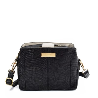 SY2179 A BLACK - Simple Solid Color Flash Leather Bag