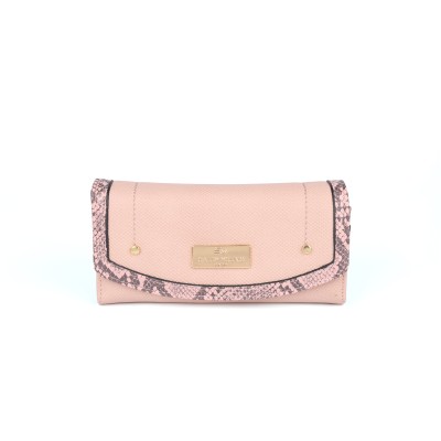 SY5063-PKN - Flap Fashion Snake Print Wallet