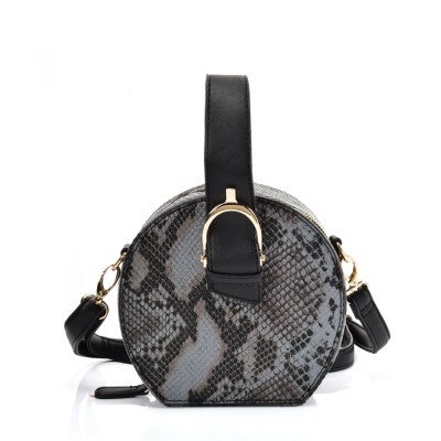 VK2120 BLACK - Snakeskin Pattern Small Tote Bag