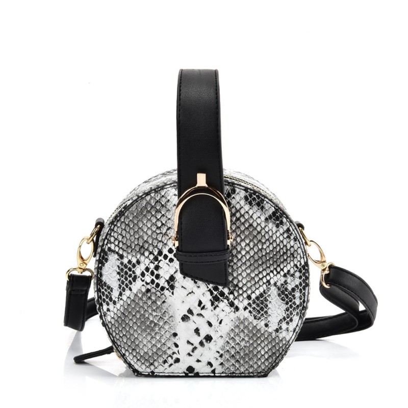 VK2120 SILVER - Snakeskin Pattern Small Tote Bag