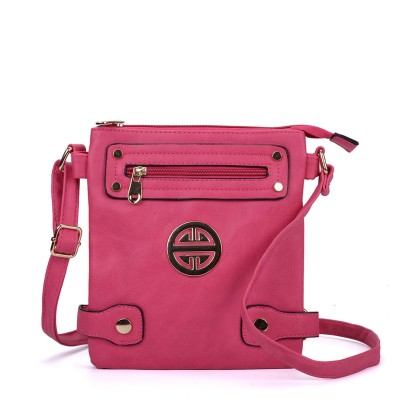 VK5346 Fushia - Messenger Bag With Zip Front Detail