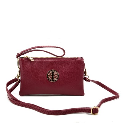 VK5530 Purplish Red - Cute Crossbody Bag With Metal detail