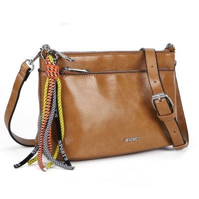 CT35398-Brown- Solid Color Simple Cross-Body Bag CT35398-Brown- Solid Color Simple Cross-Body Bag