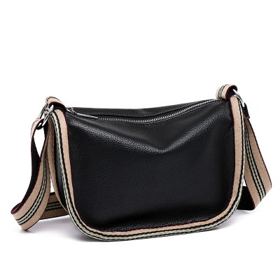 CT36270-Black- Solid Color Simple Cross-Body Bag