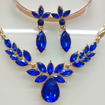 NL0024 Women's Earrings and Necklace Set -Blue NL0024 Women's Earrings and Necklace Set -Blue