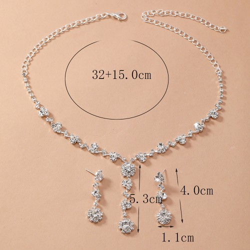 NL0002 SLIVER NECKLACE AND EARRING SET