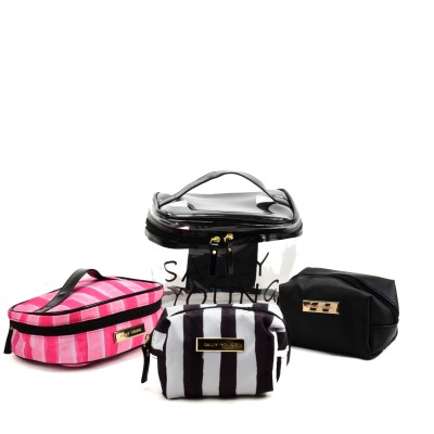 SY2186 BLACK - Transparent Large Medium And Small Four Pieces Set Bags