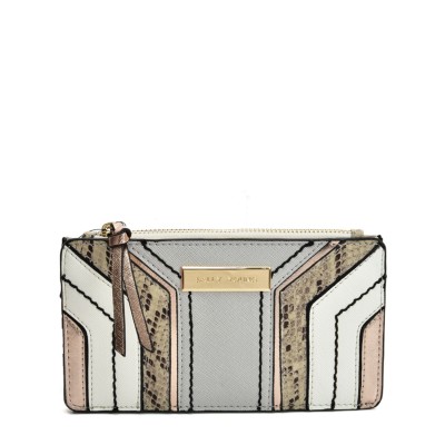 SY5058 GREY - Snake Skin Pattern Wallet With Color Collision Design